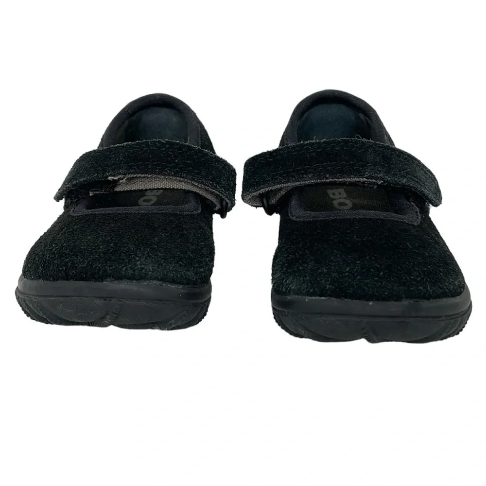 Bogs Shoes Infant 5 Black Leather Suede Wall Ball Hook and Loop Round Toe